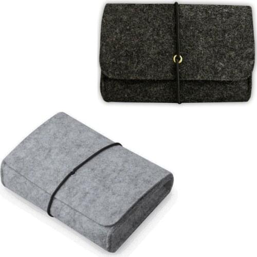 Soft Felt Protective Sleeve Portable Storage Bag Pouch for Charger Mouse Power Adapter Carrying Case