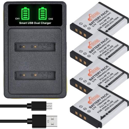 NP-50 NP50 KLIC-7004 D-Li68 Battery Charger Kits for Fujifilm X10 X20 F50 F75 F665 F775 F900 EXR F505 F305 F85 F200 F100 F50FD