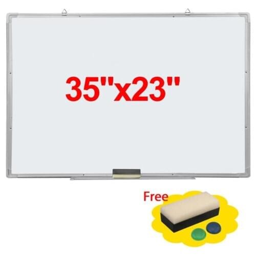 Single Sided Magnetic Dry-Erase Whiteboard with Marker & Eraser & 2pcs Magnets 90*60cm