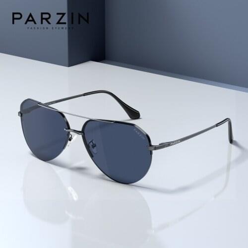 PARZIN Nylon Polarized Pilot Sunglasses for Men Alloy Double Beam Sun Glasses Men Accessories UV400 Eyewear Lentes De Sol