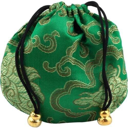 Embroidery Cloud Pattern Sachet Lucky Bag Beads Drawstring Jewelry Storage Pouch