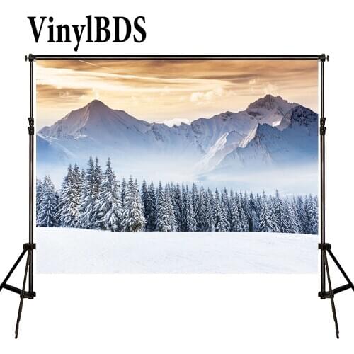 VinylBDS Winter Snow Scenery Background Photography Snow Forest Peak Fond Photographie Noel Backgrounds For Photo Studio J02184