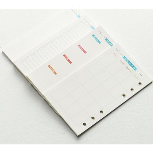 Candy multi kinds inner paper for core of spiral notebook:week/daily/month planner,list