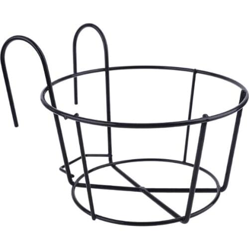 Y55D Balcony Round Flower Hanging Frame Creative Plant Garden Pot Holder Rack Outdoor Window Iron Bonsai Stand Decoration