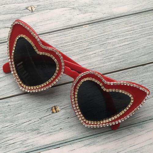 ZAOLIHU Lovly Red Heat Sunglass Women 2019 Designer Golden Diamond Chain Handmade Cheap Ladies Sun Glasses UV400 oculos de sol