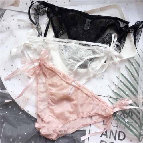 Bandage Womens Panties Cute Coast Lace Adjustable Sexy Lingerie Low Waist Girls Underwear Seamless Transparent Hollow Out
