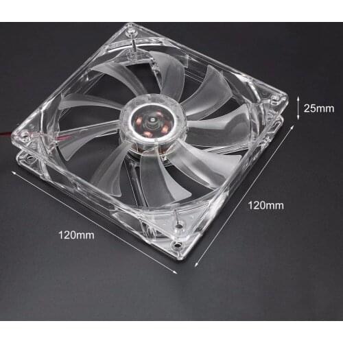 For PC Computer Fan Quad 4 LED Light 120mm PC Computers Case Cooling Fan Connector CPU Cooler Fan Computer Accessories 1PC