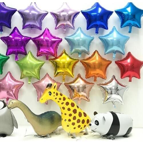 10 pcs helium Foil balloon Birthday wedding decoration 18 inch Pure color star party supplies Colorful balloon Baby Shower toys