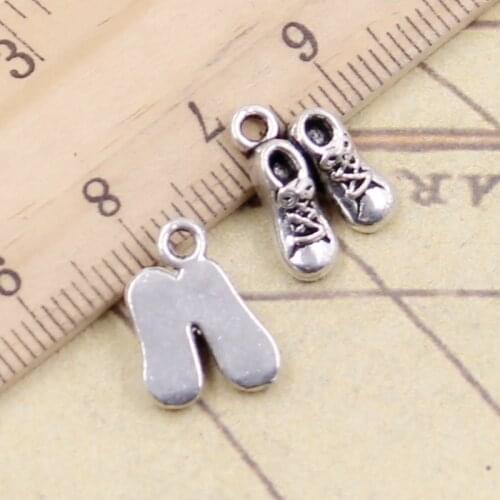 20pcs Charms Sports Shoes 14x10mm Tibetan Silver Color Pendants Antique Jewelry Making DIY Handmade Craft