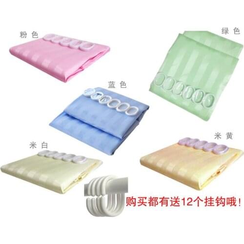 5Color Polyester Waterproof Shower Curtain Bathroom Striped Shower Curtain Quality Thick Bath Curtain With Hooks