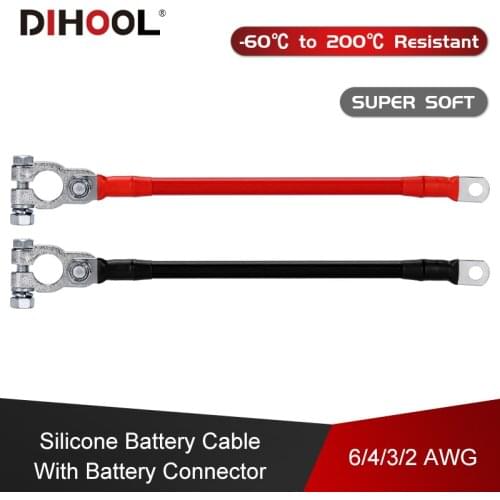6/4/3/2 AWG Battery Connection Cable,Super Soft Silicone Wire with Lug,Car Inverter Wire,UPS,Battery Serie and Parallel Connect