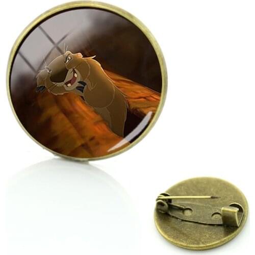 Disney Fawn Bambi Brooch Deep Forest Adventure Shape Pattern Cabochon Glass Brooch Brooch Friend Brooch Creative Design Jewelry