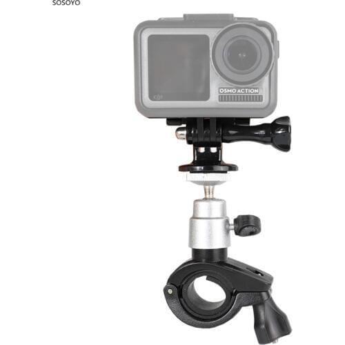 Bike bicycle Motorcycle bracket Holder 360 degree rotation Clip with screw adapter For Gopro Xiaomi Yi 4K DJI OSMO Action Camera