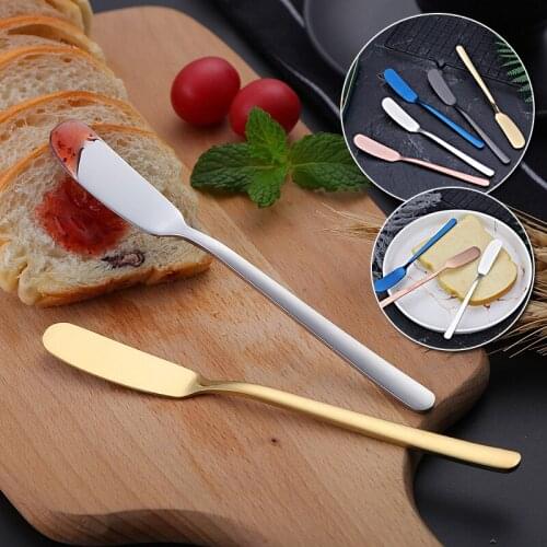 Stainless Steel Jam Dessert Knife Sandwich Bread Cheese Cream Jam Spreaders Home Kitchen 5 Colors Western Cutlery Breakfast Tool