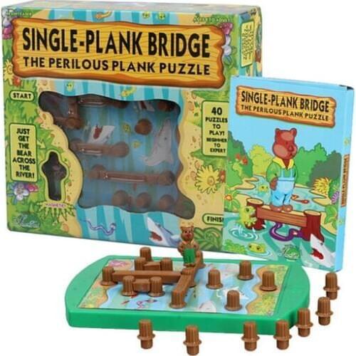 Children IQ game puzzle toys Bear Cross the river Single-Plank task maze educational toy gift