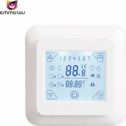 Electric 7-Day Programmable Energy-saving Underfloor Heating Thermostat 230V 16A LCD Touch Screen Temperature Control Switch