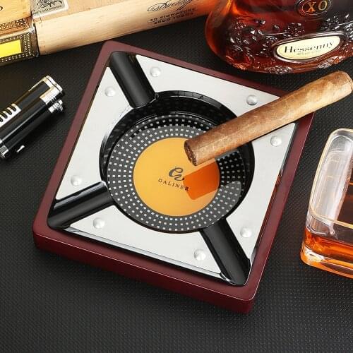 Galiner Wood Portable Cigar Ashtray Outdoor Creative Ash Tray Home Living Room Decoration Luxury Smoking Ashtrays Tobacco Tool