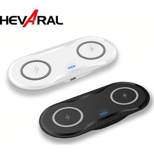 HEVARAL Double Wireless Charger 2 In 1 Charger QI 5W Adapter For IPhone X XR XS 8 7 Plus For Galaxy S10 S9 S8 For Mi9 For Huawei
