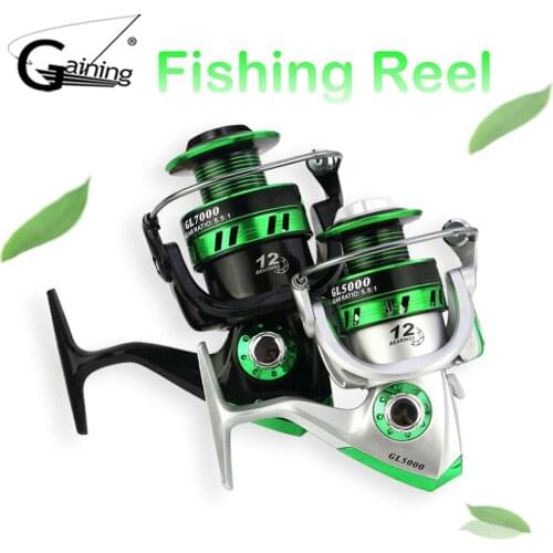 12 Ball Bearings Spinning Reel Small Big Spinning Reel Carp Saltwater Fish Reels GL1000-GL7000 Metal Handle Fishing Wheel