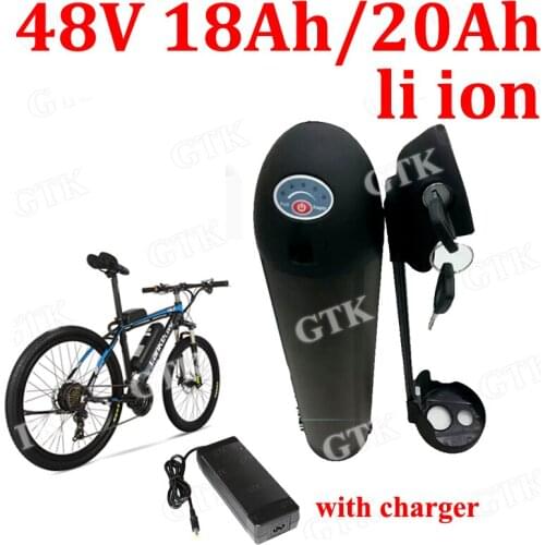 48v 12ah li-ion bateria 18650 48V 10Ah lithium ion battery black Water bottle battery for 48v 350w ebike bicycle +2A Charger+BMS