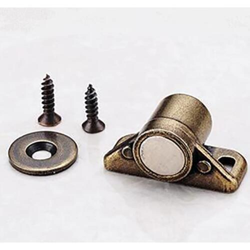 Antique Copper Magnetic Latch Catches, Cabinet & Furniture Snap-on Ball Spring Beads for Cupboard, Drawers, Closet with Screws