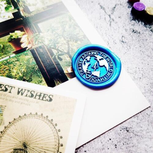 The world travel map stamp head of Retro Wood Stamp Sealing Wax Seal Stamp Wedding Decorative sealing Stamp wax seals