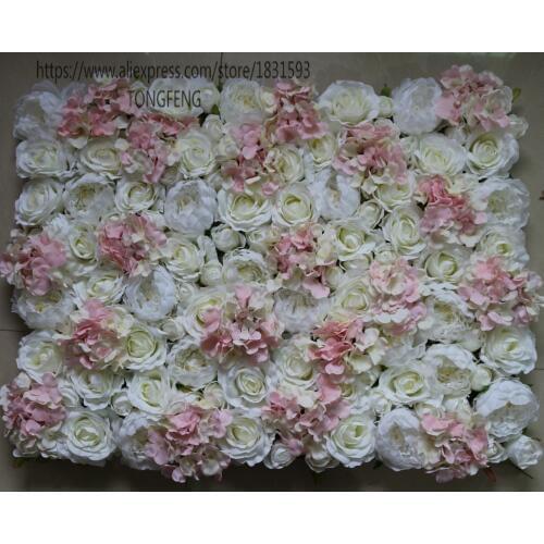 MIXCOLOR 10PCS/lot Artificial silk Rose hydrangea peony flower wall wedding backdrop decoration Flower runner wedding TONGFENG