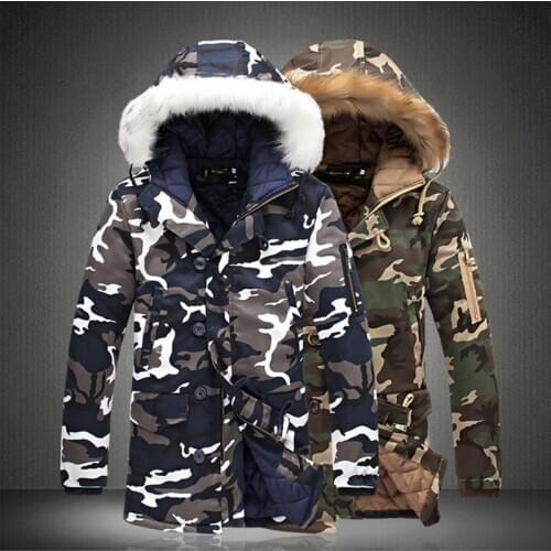 Fashion men keep in winter long jackets/male Camouflage style hooded trench coat/Men Thickening leisure coat S-XXXL