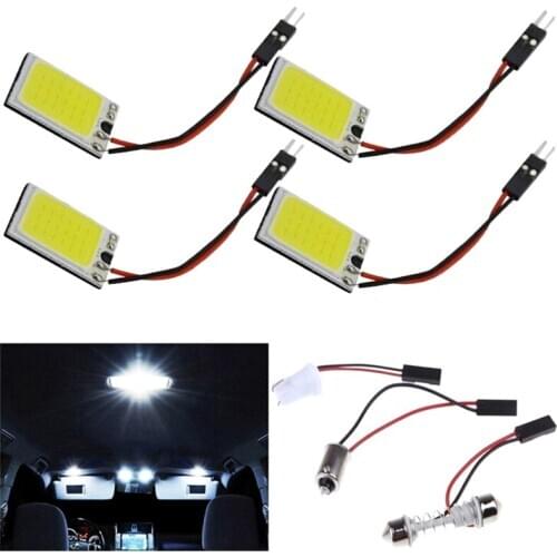 New 12V 18-LED COB Car Interior Dome Plate Lights White Bulb BA9S T10 Festoon Light