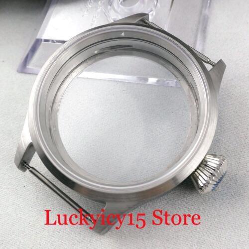 New Top Quality Brushed Stainless Steel 43mm Watch Case with Sapphire Glass Fit for ETA 6497 6498 ST3600 Hand Winding Movement