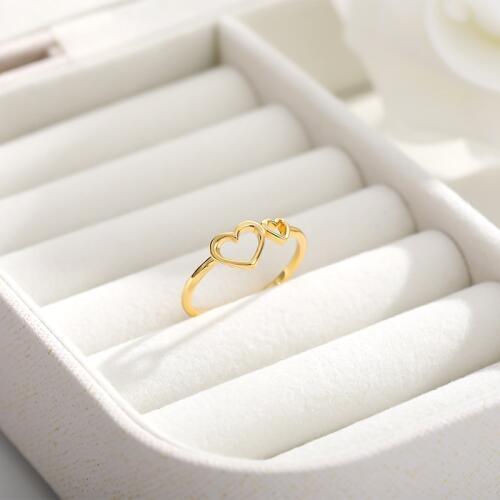 Hollow Out Romantic Anillos Mujer Heart Rings For Women Men Opening Toe Ring Gold Ring Couple Gift Jewelry Accessories BFF
