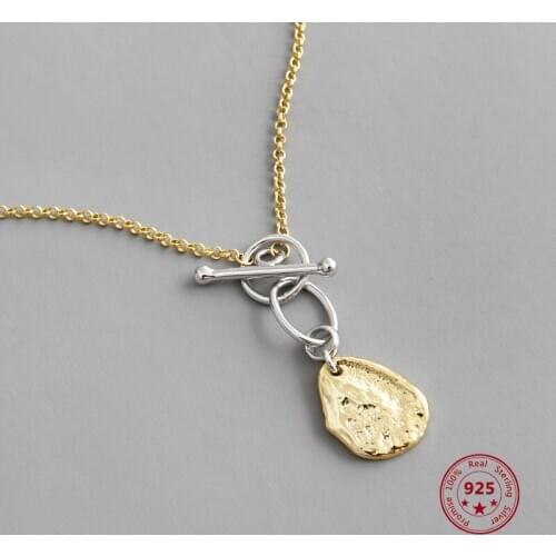 Hot Sale 100% S925 Sterling Silver Tag Cross Necklace Simple Fashion Personality Gold-plated Chain Jewelry