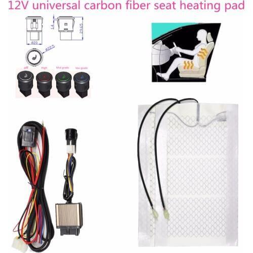 12V car seat warmer heated heated seat cover cushion pad carbon fiber seat heating seat heate beautiful led 3 position switch