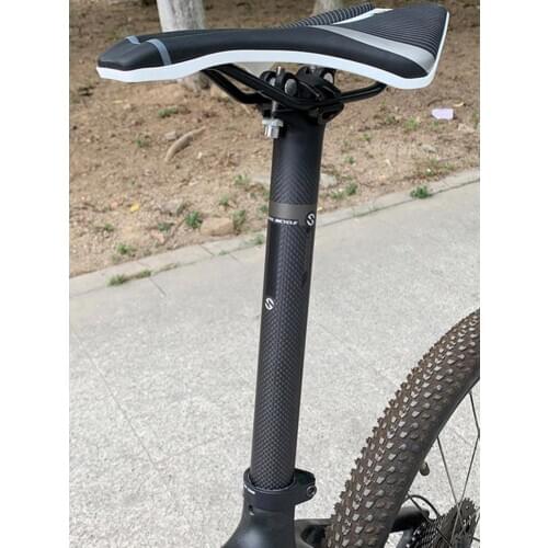 Seatpost 30.9 /31.6mm Lifting Seat Tube Long Fixed Gear MTB Mountain Road Bike Extension Seat Post Tube Saddle Pole 3K Carbon