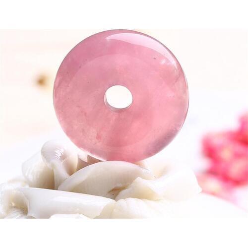 Natural Madagascar Rose stone Water Drop Donut Shape Pendant 20mm AAA