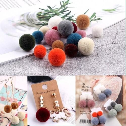 Multicolors Wool Ball Eardrop Pendant Earring Accessories Diy Jewelry Material Handmade 10pcs