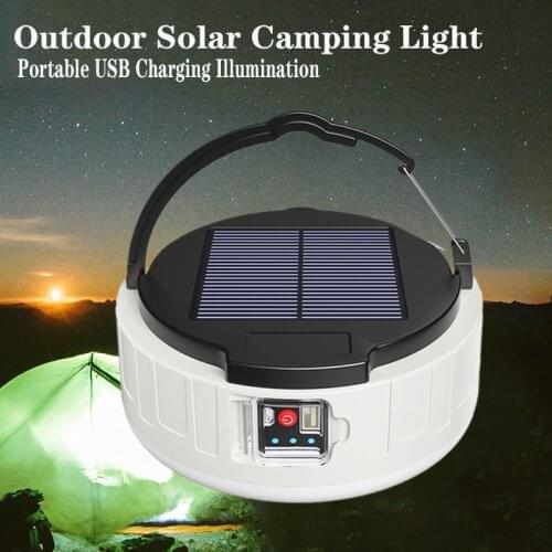 LED Outdoor Solar Camping Light Portable USB Charging Illumination Travel Night Barbecue Market Patio Garden Home Yard Lamp