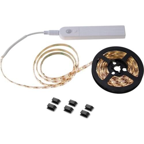 PIR Motion Sensor LED Strip Light Indoor Flexiable adhesive lamp tape For Closet Stairs Kitchen Cabinet Smart Turn ON OFF 2835