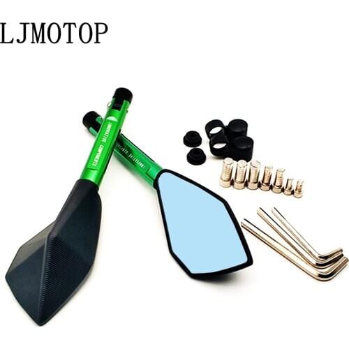 Motorcycle Mirrors Moto Side Rearview Mirrors CNC Aluminum For Kawasaki NINJA 400R GTR1400 ZX14R Z1000SX H2R KLZ1000 Versys Z400