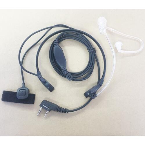 Throat control air tube mic headphone 2pins K plug finger PTT for Kenwood ,Baofeng uv5r,TYT,Quangsheng,Puxing etc walkie talkie