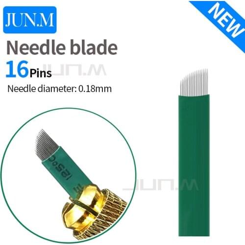 0.18mm 16Pin Microblading Needle Blade Lamina Agulha Sobrancelha Tebori 16 Pontas Flex Eyebrow Tattoo