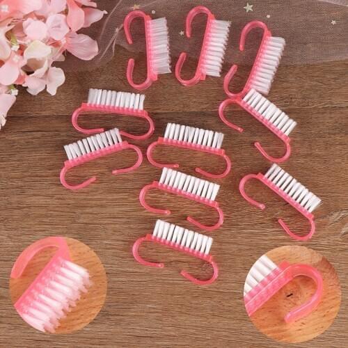 10 Piece Professional Pink Nail Cleaning Clean Brush Tool File Manicure Pedicure Soft Remove Dust Small Angle Clear Tools Sets