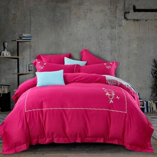 100% Egyptian Cotton Soft Bedclothes Queen King size Bedding Sets Duvet Cover Bed Sheet set Pillowcase 4 Piece Set