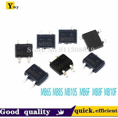 100PCS MB6S MB8S MB10S MB10F ultra-thin rectifier bridge stack MB6F MB8F new patch quality assurance