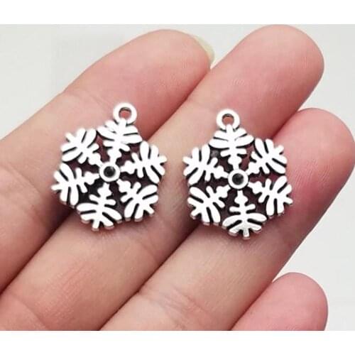 15pcs/lot--24x21mm, Antique Silver plated snowflake charms ,DIY supplies, Jewelry accessories