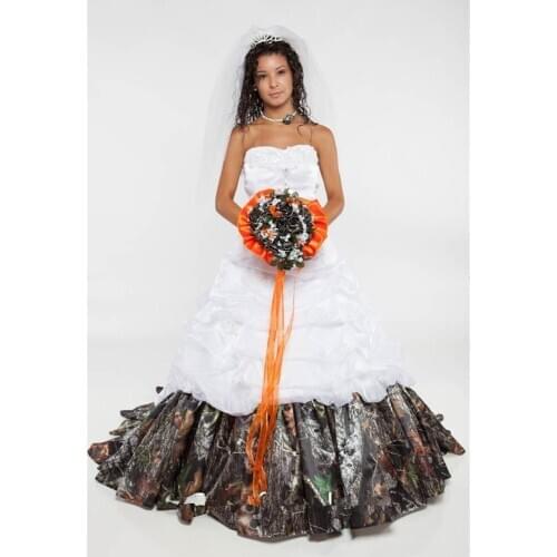 2021 Princess Sweetheart Lace Camo A-Line Wedding Dresses Beading Sequins Real Tree Camouflage Bridal Gowns Bandage Back WD39