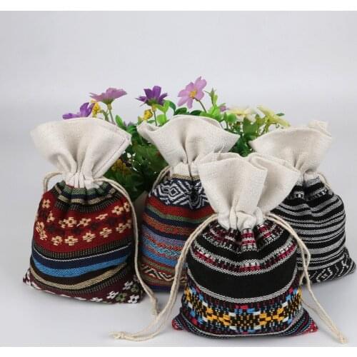 5Pcs/lot 11x16cm Linen Jute Gift Bags Sacks Party Favor Bags Wedding Favor Pouch Gift Bags Drawstring Jewelry Packaging Bag