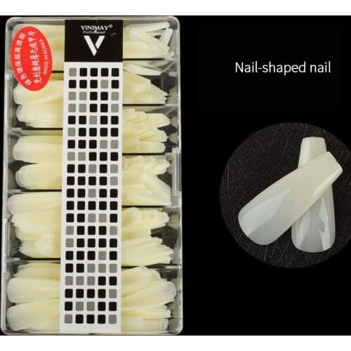 500 PCS Fake Nails Ultra-Thin Transparent French Artificial Acrylic Full Cover Ballerina Coffin False Nails Nail Art Manicure