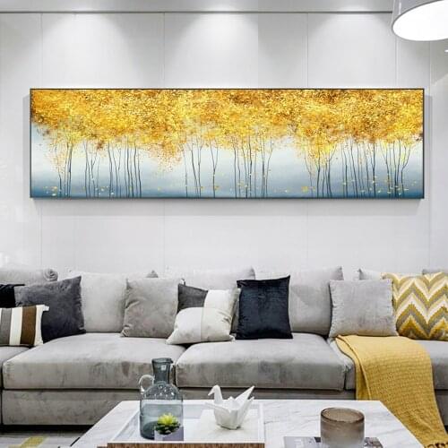 RELIABLI ART Gold Bedroom Decoration Abstract Wall Picture Nordic Poster Canvas Print for Living Room Modern Simple Room