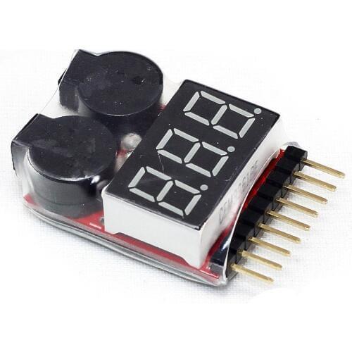 Aerops 1-8S BB Li-po lithium battery voltage measuring device voltage display low voltage alarm over discharge protection device